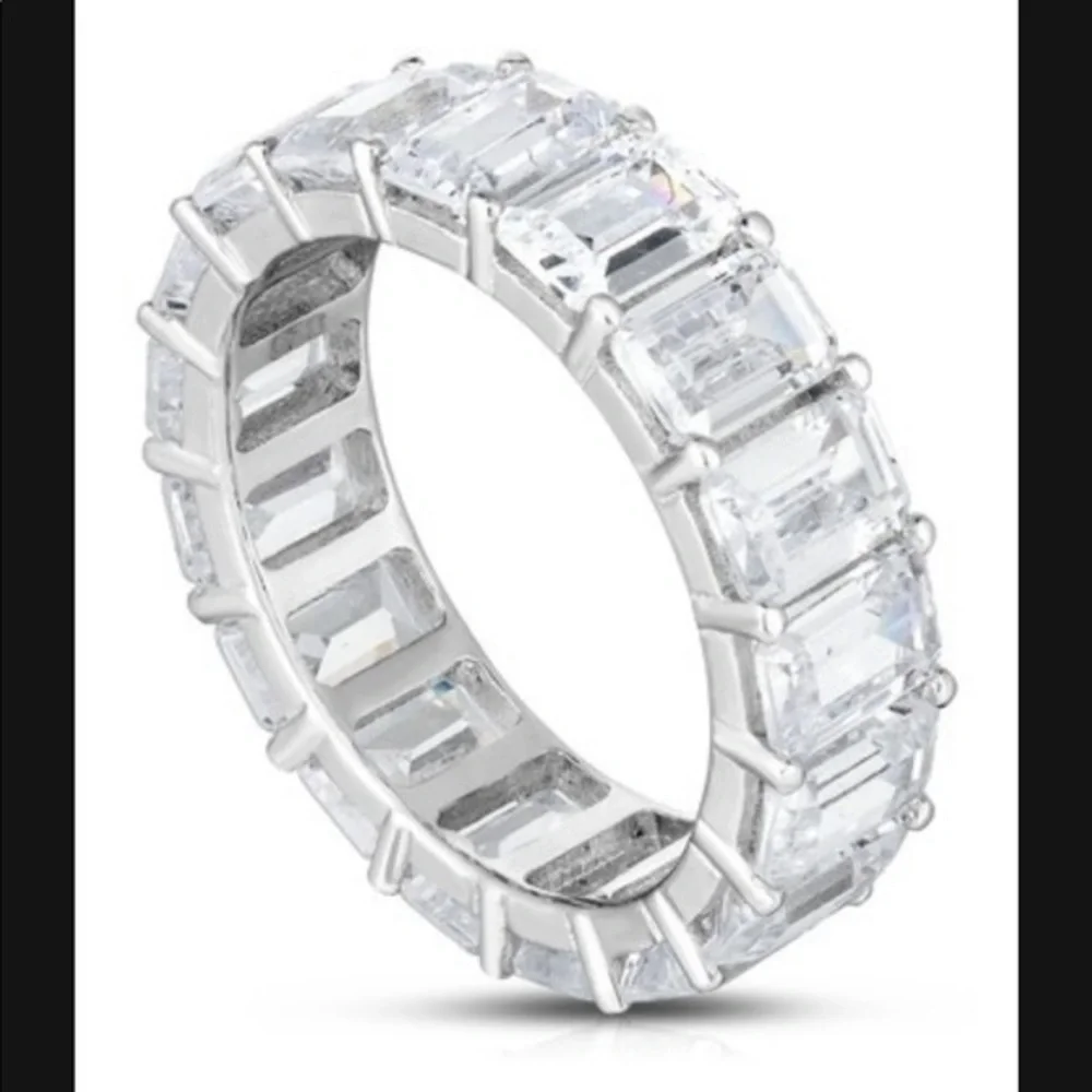 Sphera Milano 18K White Gold Baguette CZ Band Ring